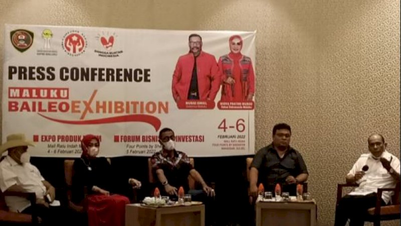 Konferensi pers di Hotel Four Points by Sheraton, Jalan Andi Djemma, Jumat (21/1/2022).