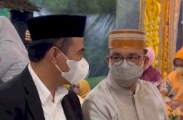 Intip Keakraban Anies Baswedan-Amran Sulaiman saat Mappacci Putra Nurdin Halid