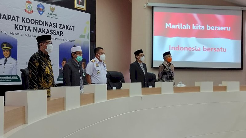 Badan Amil Zakat Nasional (Baznas) Kota Makassar mengelar Rapat Koordinasi (Rakor) dengan jajaran Pemerintah Kota (Pemkot) Makassar, Rabu, (26/1/2022).