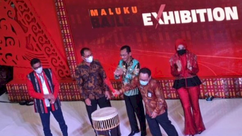 Pembukaan Maluku Baileo Exhibition di Mal Ratu Indah (MaRI), Kota Makassar, Sulawesi Selatan (Sulsel), Jumat (4/2/2022).