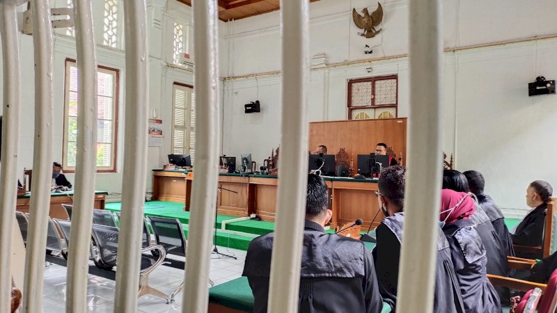 Sidang lanjutan kasus dugaan korupsi RS Batua Makassar di Pengadilan Negeri Makassar, Senin 7/2/2022. Sidang dilanjutkan dengan agenda eksepsi atau nota keberatan atas dakwaan Jaksa Penuntut Umum (JPU) oleh terdakwa Andi Erwin Hatta. 