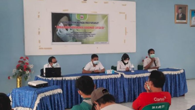 Sosialisasi vaksinasi COVID-19 Rumah Sakit Umum Daerah (RSUD) Batara Siang Kabupaten Pangkep, Ahad (13/2/2022).