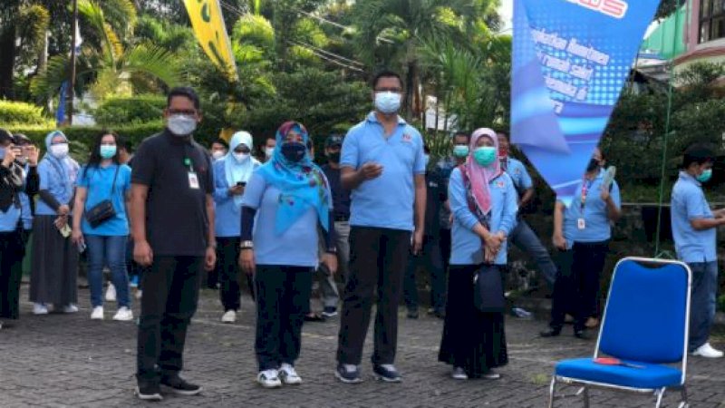 Kegiatan digelar di area parkir gedung Brain Centre RSUP Dr. Wahidin Sudirohusodo Makassar, Jumat (18/2/2022).