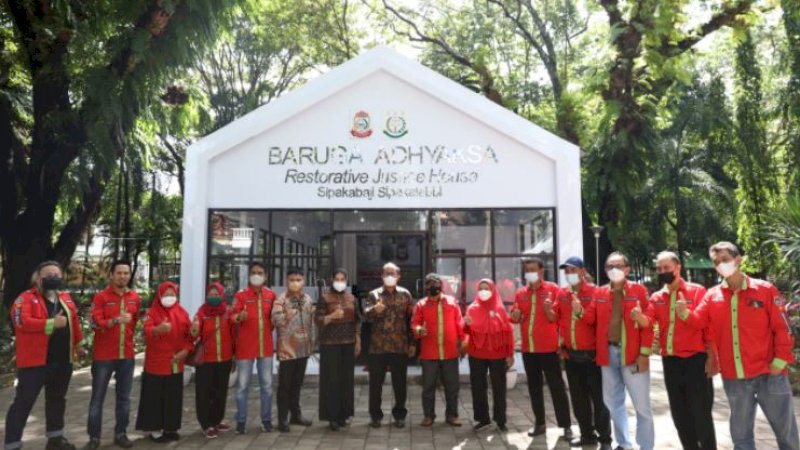 Baruga Adhyaksa Restorative Justice House yang berlokasi di kawasan Taman Pramuka, Kecamatan Ujung Pandang, baru saja dideklarasikan, Jumat (4/3/2022).