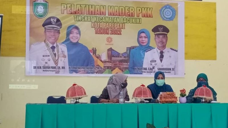 Pelatihan kader PKK se-Kecamatan Bacukiki, Kota Parepare, Jumat (4/3/2022).