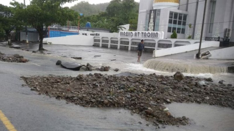 Salah satu titik banjir di Kabupaten Barru, Sulawesi Selatan.