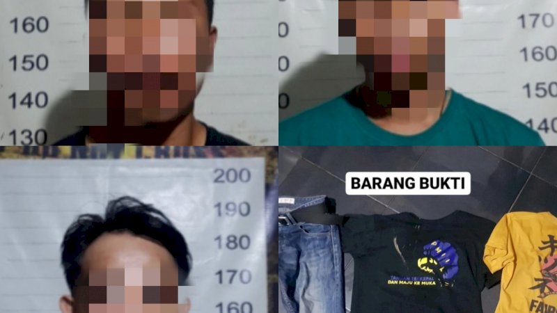 Tiga terduga pelaku penganiayaan terhadap polisi saat demo ditangkap Jatanras Polrestabes Makassar
