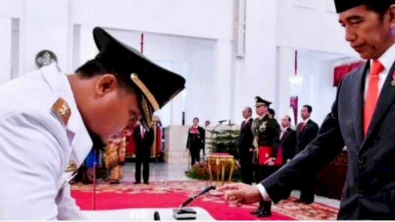 Foto pelantikan Andi Sudirman Sulaiman sebagai Wakil Gubernur Sulsel pada tahun 2018 di Istana Presiden Jakarta. (Ist)