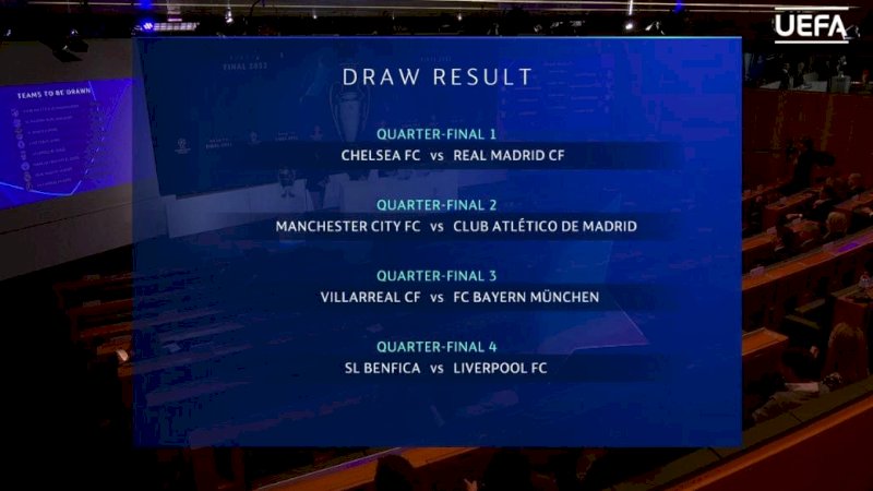 Hasil drawing Babak 8 Besar Liga Champions Eropa (Foto tangkapan layar video)
