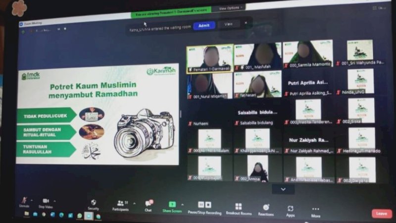 Kegiatan dilaksanakan secara daring melalui Zoom Meeting dengan mengambil tema Ramadhan Kabarkan Surga yang Dirindukan.