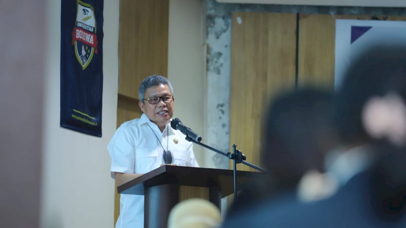 Wali Kota Parepare Taufan Pawe saat beri kuliah umum di Unibos, Kamis (24/3/2022)