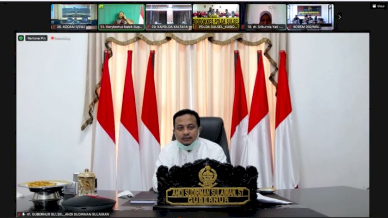Rakor Evaluasi PPKM Luar Jawa-Bali, Gubernur: Kondisi COVID-19 Sulsel Sudah Melandai
