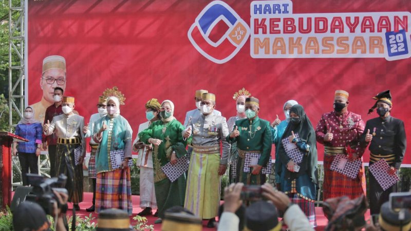 Wali Kota Makassar, Danny Pomanto hadiri Hari Budaya Kota Makassar Tahun 2022 digelar dinas Kebudayaan Kota Makassar, di depan Museum Kota Makassar Jalan Balaikota. Jumat (1/4/2022).