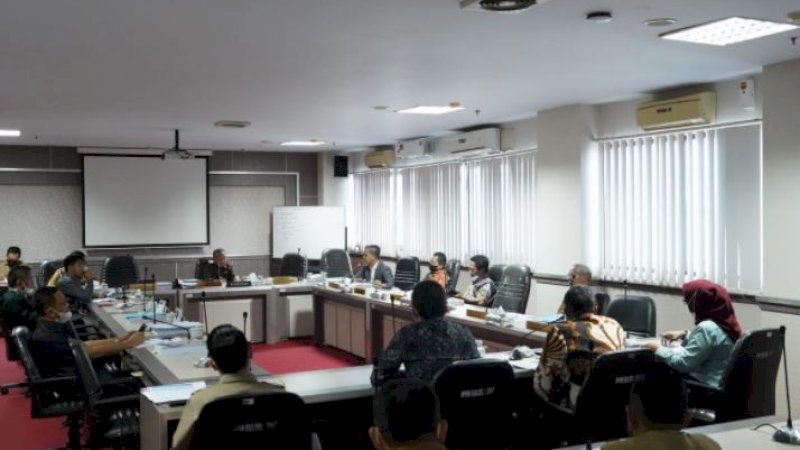 rapat kerja Komisi C DPRD Sulsel, terkait kontribusi PT Vale Indonesia Tbk. ke pemerintah, Senin (4/4/2022).