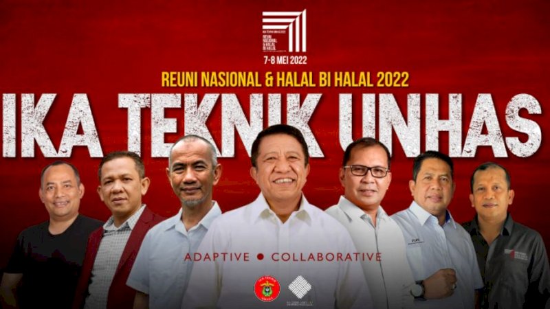 Reuni nasional dan halalbihalal 2022 Ikatan Alumni Teknik Universitas Hasanuddin (IKA Teknik Unhas) bakal digelar pada 6-8 Mei 2022.