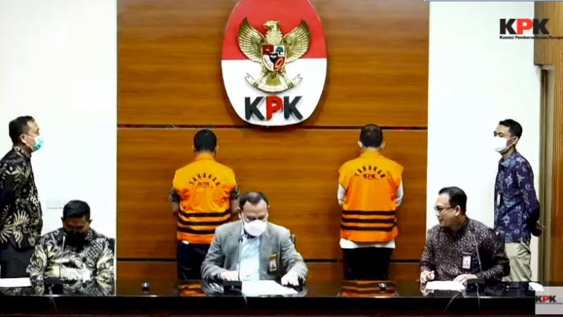 Konferensi pers Komisi Pemberantasan Korupsi (KPK), Jumat malam (13/5/2022). (Foto: Tangkapan layar YouTube KPK RI)