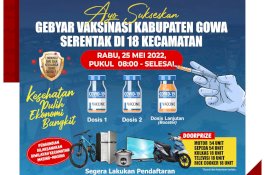 Gebyar Vaksin Covid-19, Pemkab Gowa Siapkan Doorprize Puluhan Sepeda Motor