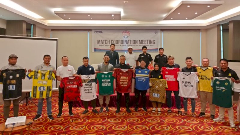 Technical meeting babak 34 besar Grup C (putra) Liga Futsal Nusantara (Linus) 2022 di Hotel W Three, Kota Makassar, Jumat (3/6/2022).