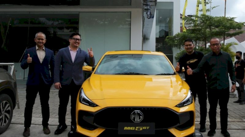 MG 5 GT resmi dikenalkan di Kota Makassar melalui acara media gathering di salah satu kafe di Jalan Dr. Soetomo, Kamis (9/6/2022).