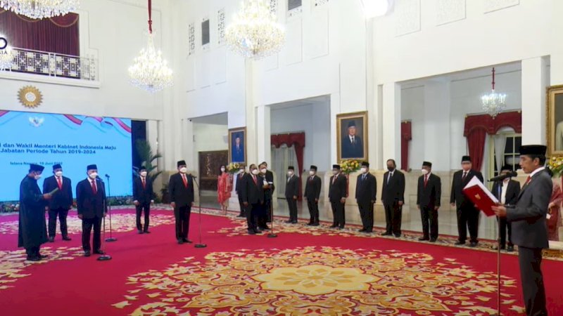 Prosesi pelantikan di Istana Negara, Jakarta, Rabu (15/6/2022). (Foto: Tangkapan layar YouTube Sekretariat Presiden)