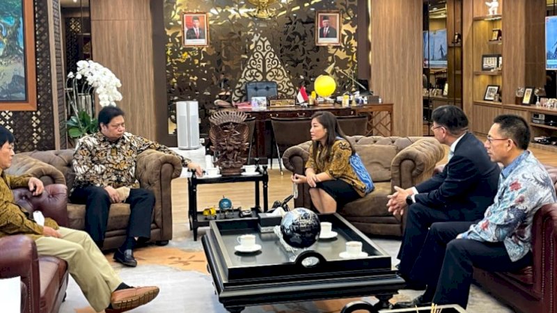 Manajemen PT Vale Indonesia Tbk. bersama Partner Zhejiang Huayou Cobalt Company Limited (Huayou) bertemu Menteri Koordinator (Menko) Bidang Perekonomian, Airlangga Hartarto, di Jakarta, Senin (20/6/2022).