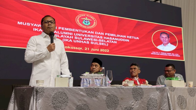 Moh Ramdhan “Danny” Pomanto juga diberikan amanah mengemban tugas sebagai Ketua IKA Unhas Provinsi Sulawesi Selatan setelah melalui pemilihan yang dilakukan di DP Hall Amirullah, Selasa (21/6/2022).