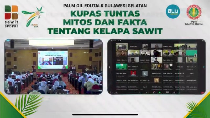 Kegiatan Seminar Palm Oil Edutalk Sulawesi Selatan dengan tema Kupas Tuntas Mitos dan Fakta tentang Kelapa Sawit yang diselenggarakan oleh Badan Pengelola Dana Perkebunan Kelapa Sawit (BPDPKS) di Kota Makassar pada Sabtu, 18 Juni 2022. 
