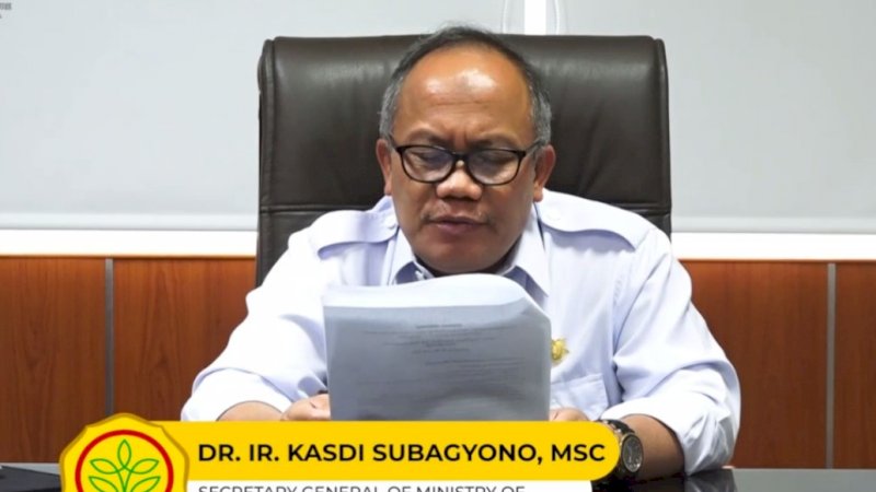 Sekretaris Jenderal Kementerian Pertanian (Kementan), Kasdi Subagyono selaku Chair Agricultural Working Group (AWG).