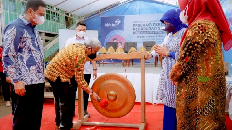 Pencanangan Kampung Keluarga Berkualitas di Desa Lampoko, Kecamatan Balusu, Kabupaten Barru, Jumat (15/7/2022).