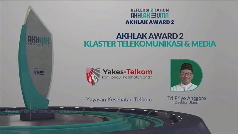 Yakes Telkom Raih Penghargaan AKHLAK Award 2022