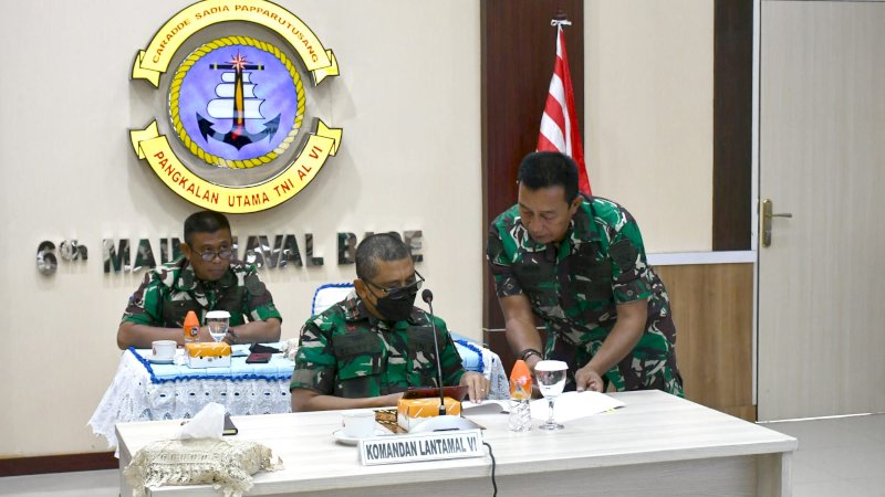 Komandan Lantamal VI Ikuti Rapat Evaluasi Program Ketahanan Pangan TNI AL Tahun 2022
