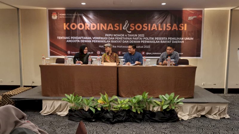 KPU Makassar Lakukan Koordinasi dan Sosialisasi PKPU ke Pengurus Partai