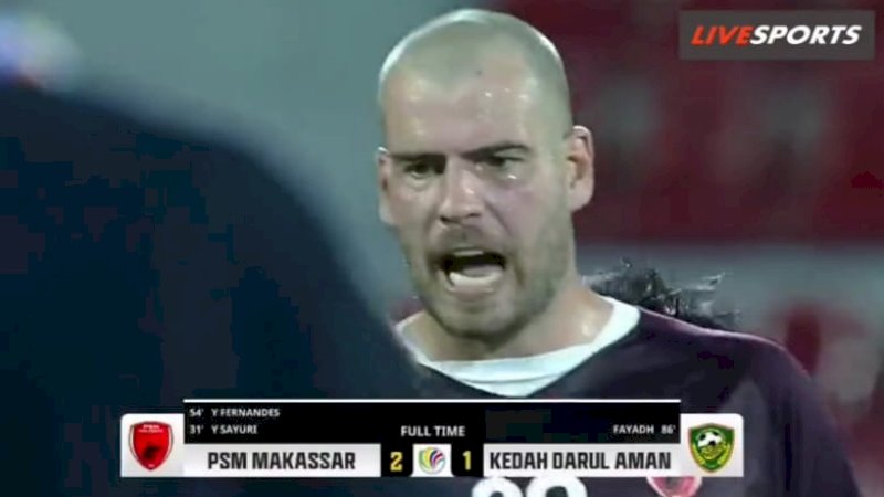 PSM Makassar kalahkan Kedah Darul Aman ( Foto tangkapan layar video)