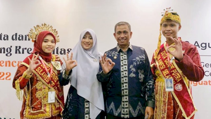 Dua Duta Remaja Wajo Wakili Sulsel di Adujaknas 2022, Amran Mahmud Datang Beri Dukungan Langsung