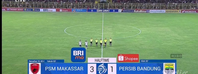 PSM Makassar unggul 3-1 atas Persib Bandung di Babak Pertama