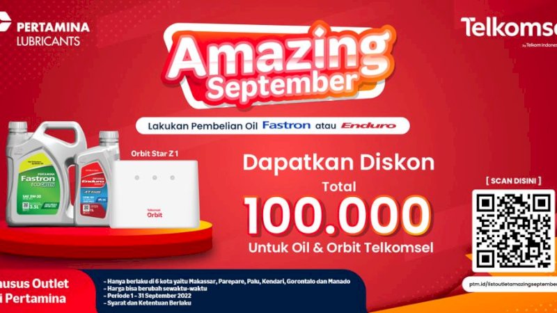 Telkomsel dan Pertamina Lubricants, Hadirkan Program untuk Pelanggan “ Amazing September ”