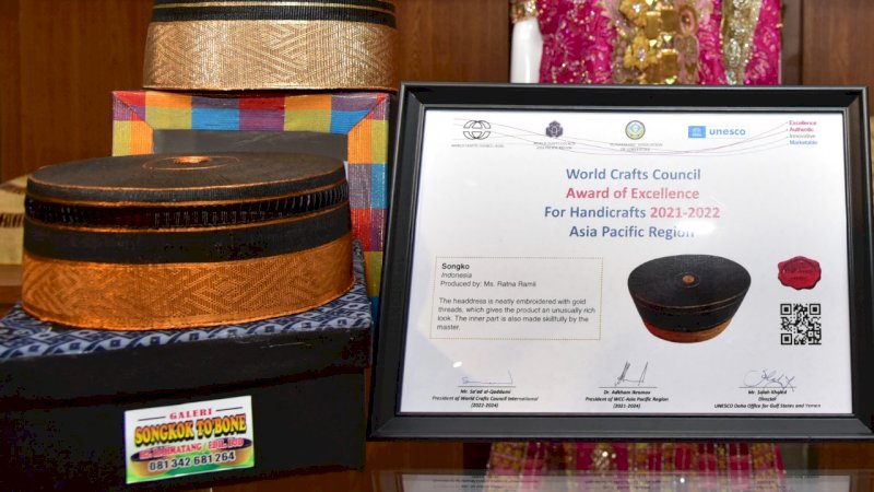 Songkok Bone Raih WCC Award of Excellence For Handicraft of Asia Pasific Region 2022