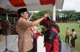 Bupati Sidrap Lepas 16 Peserta Jambore Nasional XI, Sekaligus Lantik Pengurus Kwartir Ranting Pramuka
