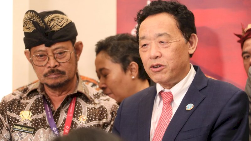 Qu saat melakukan konferensi pers seusai _one-on-one meeting_ dengan Menteri Pertanian Syahrul Yasin Limpo, di Hotel Intercontinental Jimbaran, Bali pada Selasa, (27/9/2022). 