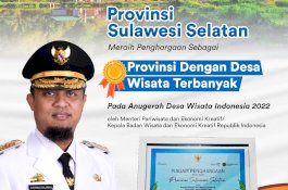 Sulsel Raih Penghargaan Menparekraf Sebagai Provinsi Terbanyak Desa Wisata