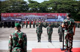 Pangdam XIV/Hasanuddin Pimpin Gladi Bersih Peringatan HUT Ke-77 TNI Tahun