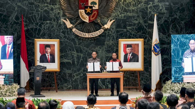 Anies Baswedan dan Andi Sudirman Teken Kesepakatan Bersama