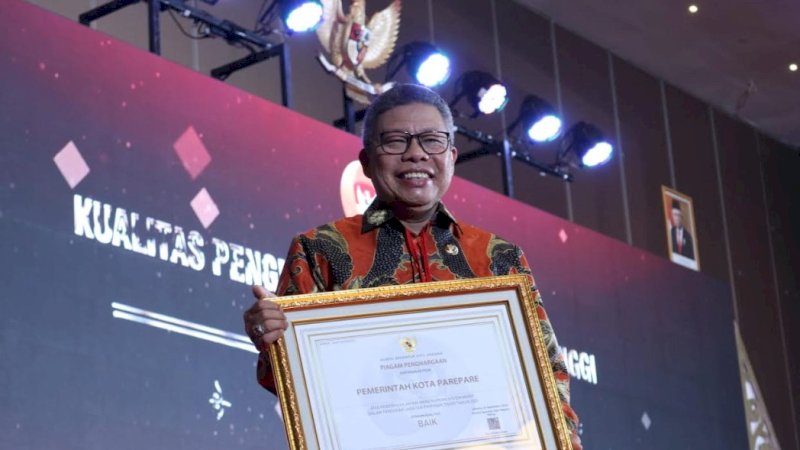 Wali Kota Parepare, Taufan Pawe, hadir langsung dalam penganugerahan yang berlangsung di Hotel Royal Ambarrukmo Yogyakarta, Kamis (6/10/2022).