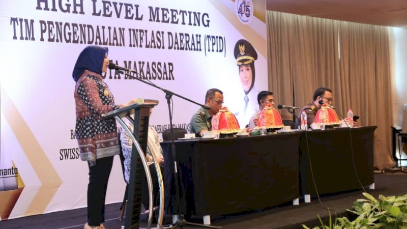 High Level Meeting Tim Pengendalian Inflasi Daerah (TPID) Kota Makassar di Swiss-Belhotel Makassar, Kamis (6/10/2022).