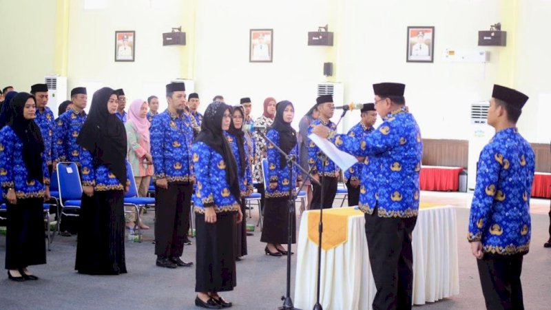 Pelantikan Dewan Pengurus Korps Pegawai Republik Indonesia (Korpri) Kabupaten Wajo untuk masa bakti 2022-2027 di Ruang Pola Kantor Bupati, Jumat (7/10/2022).