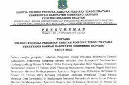 Resmi Dimulai Seleksi Terbuka Pengisian Jabatan Sekda Kabupaten Sidrap