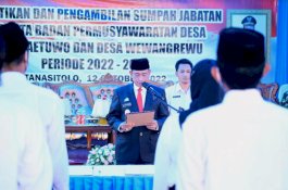 Lantik Anggota BPD Desa Waetuwo-Wewangrewu, Bupati Wajo Titip Lima Pesan Penting
