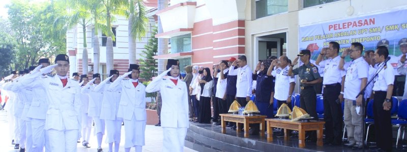 Ratusan Pelajar di Jeneponto Gelar Kirab di Sepanjang Lima Kilo Meter