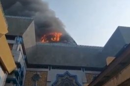 Kubah Masjid Jakarta Islamic Centre Terbakar