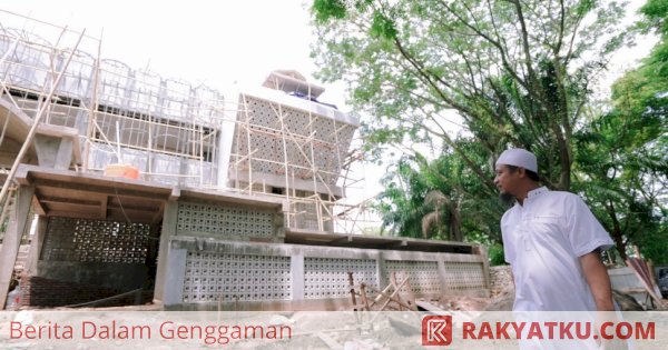 Progres Pembangunan Masjid Nurul Amir Kawasan Kantor Gubernur Sulsel Sudah 50 Persen